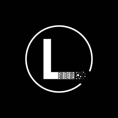 Yaratıcı modern iş tipografi vektör şablonlu L harfli logo tasarımı. Noktalar Harf Vektörü İllüstrasyonu.