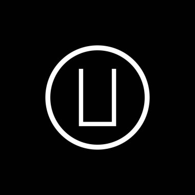 İlk U Harfi Logo Tasarım Vektör Şablonu. Soyut Harf U Logo Tasarım Vektörü İllüstrasyonu.