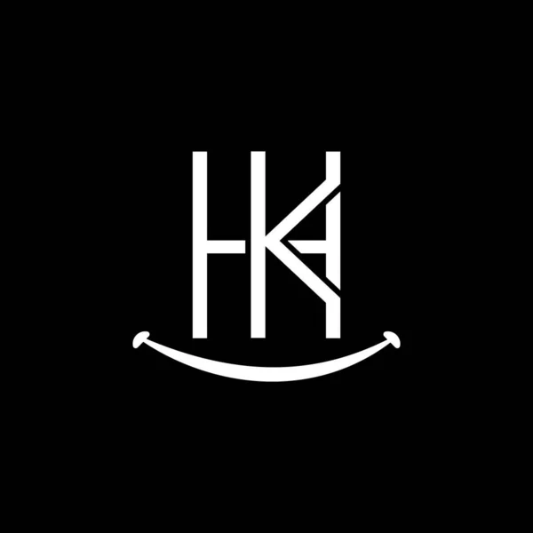 初始Kh字母标志设计矢量模板 摘要笑脸造型香港Kh字母标志设计矢量图解 — 图库矢量图片