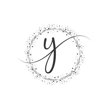 Y Başlangıç Logosu Şablon Vektörü İllüstrasyonu. Soyut bir gülümseme Bir Harf Tasarımı.