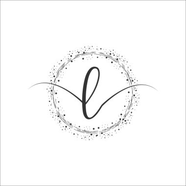 L İlk Logo El Yazısı Şablon Vektörü İllüstrasyonu. Soyut bir gülümseme Bir Harf Tasarımı.