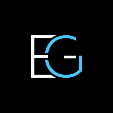 İlk EG ya da E G soyut olağanüstü profesyonel iş müthiş sanatsal markalaşma şirketi farklı renkler logo tasarım vektör şablonu.