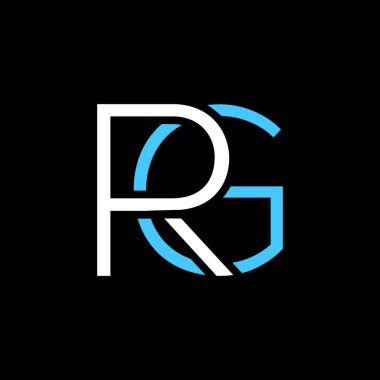 İlk RG ya da R G soyut olağanüstü profesyonel iş müthiş sanatsal markalaşma şirketi farklı renkler logo tasarım vektör şablonu.