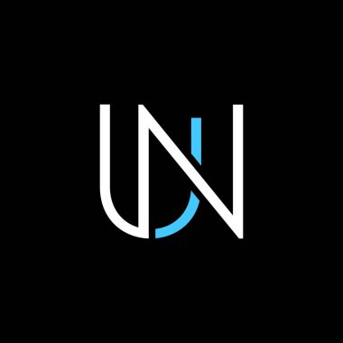 Birleşmiş Milletler ya da U N soyut olağanüstü profesyonel iş müthiş sanatsal markalaşma şirketi farklı renkler logo tasarım vektör şablonu.