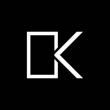 Baş harf Logo Tasarım Şablonu. Soyut Siyah ve Beyaz Renkli Harfler Tamam logo Tasarımı.