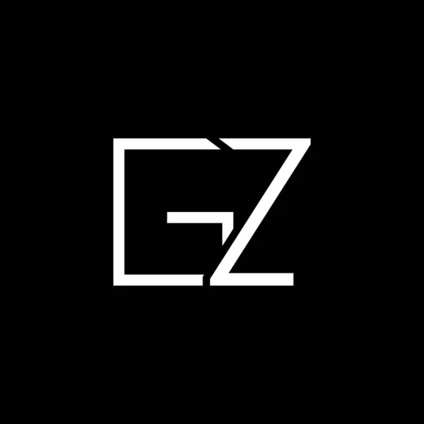 初期のGz文字ロゴデザインベクトルテンプレート アブストラクトブラック ホワイトカラーレターGzロゴデザイン — ストックベクタ