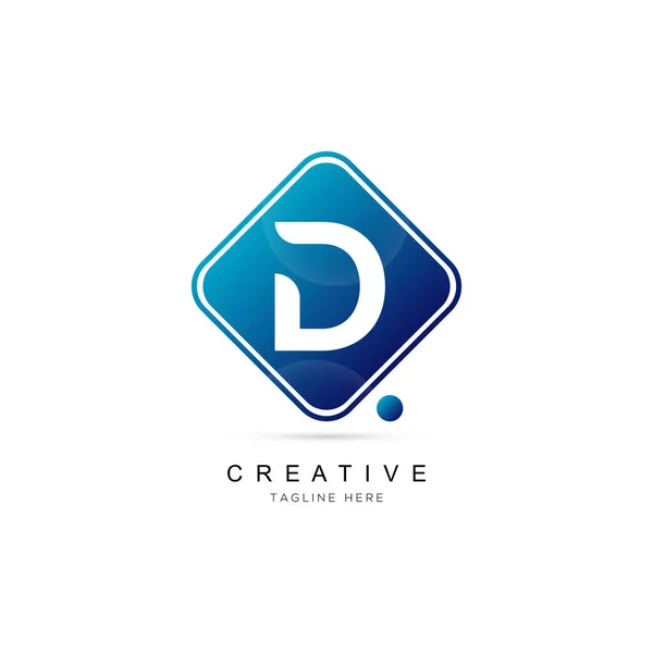 Initial Letter Logo Design Square Framed Dot Element Logo Design — Stock Vector