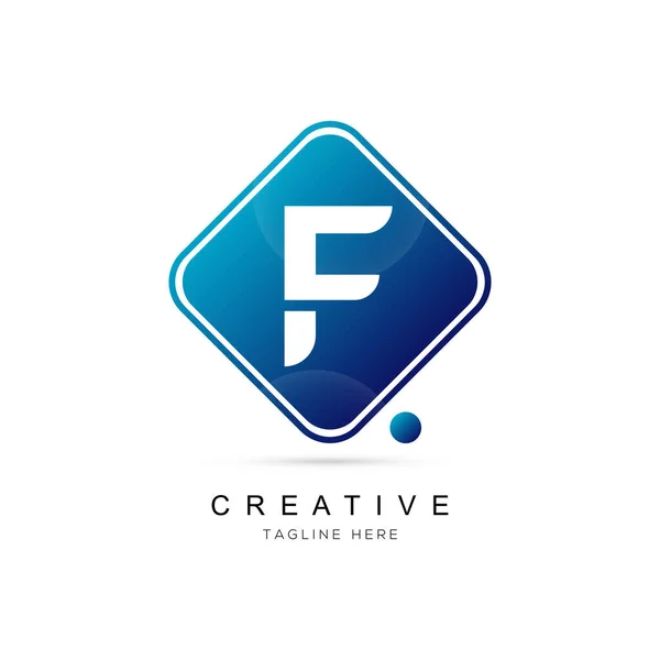 Initiële Letter Logo Ontwerp Met Vierkante Omlijsting Punt Element Logo — Stockvector