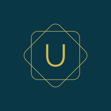 İlk harf U logo tasarım vektörü kare elemanlı. yaratıcı U harfi logo tasarımı.