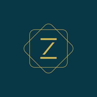 Z logo tasarım vektörünün ilk harfi kare elementli. yaratıcı Z harfi logo tasarımı.