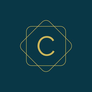 İlk harf C logo tasarım vektörü kare elemanlı. yaratıcı C harfi logo tasarımı.