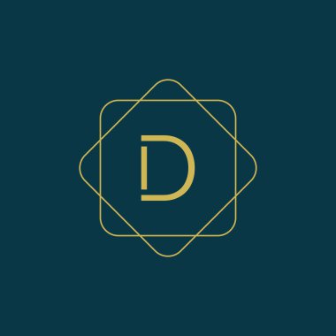 İlk harf D logo tasarım vektörü kare elemanlı. yaratıcı D harfi logo tasarımı.