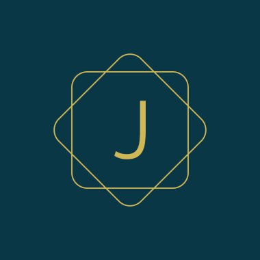 İlk harf J logo tasarım vektörü kare elemanlı. yaratıcı J harfi logo tasarımı.