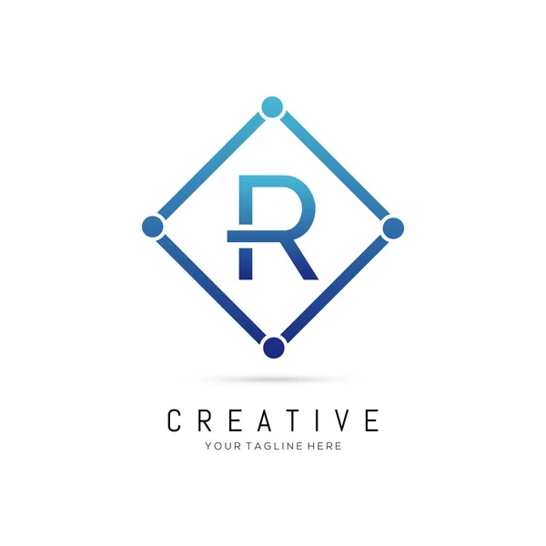 Elemento Cuadrado Inicial Letra Logo Design Carta Creativa Diseño Logo — Vector de stock
