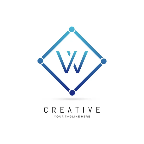 Elemento Quadrato Iniziale Lettera Logo Design Lettera Creativa Logo Design — Vettoriale Stock