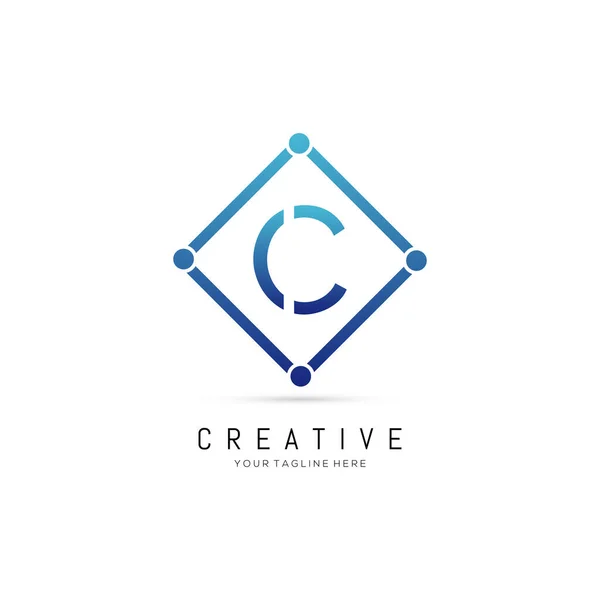 Initiële Vierkante Element Letter Logo Design Creatieve Brief Logo Design — Stockvector