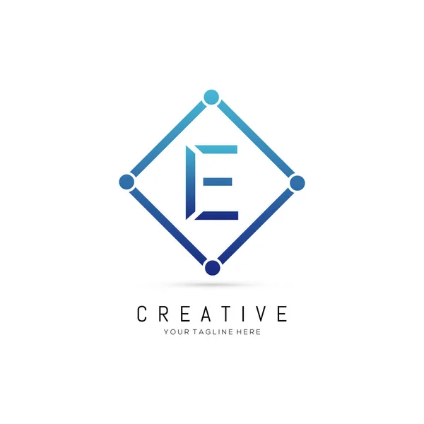 Elemento Quadrado Inicial Carta Logo Design Carta Criativa Logo Design — Vetor de Stock