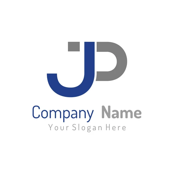 初始字母Jp标志设计向量模板 创意摘要Jp信标设计图解 — 图库矢量图片