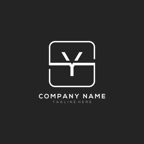 Počáteční Logo Design Vektor Tmavý Koncept Bílým Čtvercovým Prvkem Návrh — Stockový vektor