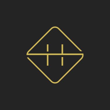İlk harf H logo tasarımı şablon kare ögesi. H harfi logo tasarımı Vektör illüstrasyonu.