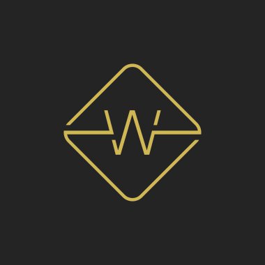 İlk harf W logo tasarım şablonu kare ögesi. W harfi logo tasarımı Vektör illüstrasyonu.