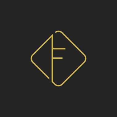 İlk harf F logo tasarım şablonu kare ögesi. F harfi logo tasarımı Vektör illüstrasyonu.