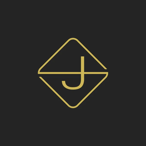首字母J标志设计模板方元素 J字母标识设计矢量插图 — 图库矢量图片