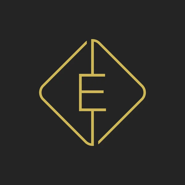 頭文字Eロゴデザインテンプレート正方形の要素 E文字ロゴデザインベクターイラスト — ストックベクタ