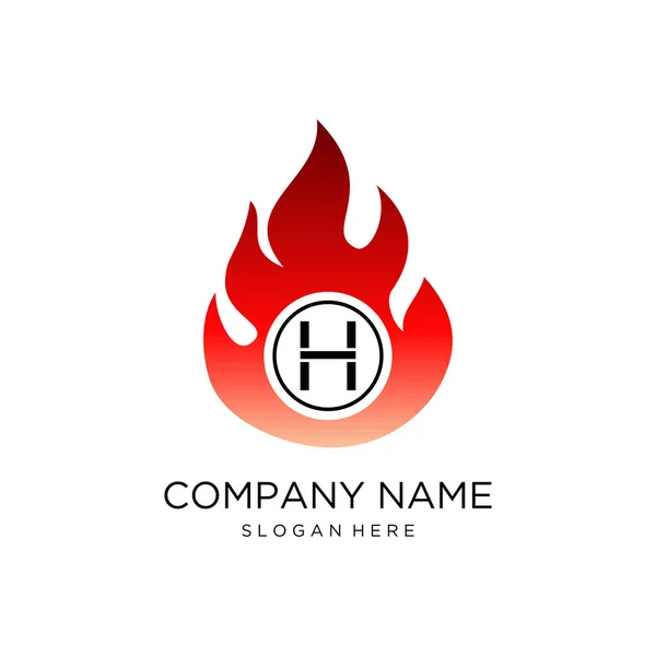 Первоначальный Дизайн Логотипа Буквы Огненным Пламенем Концепция Дизайна Креативный Символ — стоковый вектор