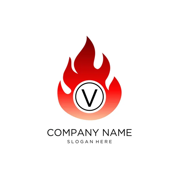 Letra Inicial Logo Design Fire Flame Shape Design Concept Creative — Archivo Imágenes Vectoriales
