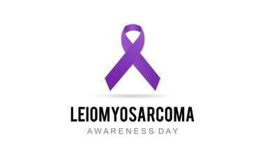 Leyomiyosarkom farkındalık sembolü. Mor vektör çizimi. Poster Leiomyosarcoma Farkındalık Kampanyası Şablonu.