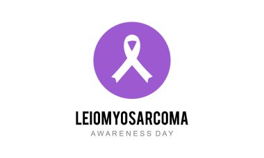 Leyomiyosarkom Farkındalık Günü Leiomiyosarkom farkındalık sembolü. Mor vektör çizimi. Poster Leiomyosarcoma Farkındalık Kampanyası Şablonu.