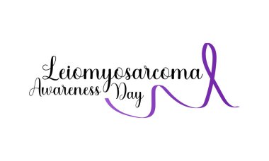 Leyomiyosarkom farkındalık sembolü. Mor vektör çizimi. Poster Leiomyosarcoma Farkındalık Kampanyası Şablonu.