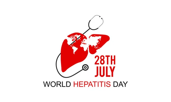 Ilustración Vectorial Pancarta Póster Del Día Mundial Hepatitis — Vector de stock