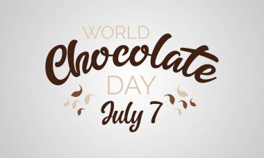 Mutlu çikolata günleri. Davetiyeler, posterler, tebrik kartları için vektör ögeleri. Sancak şablonunun vektör illüstrasyonu.