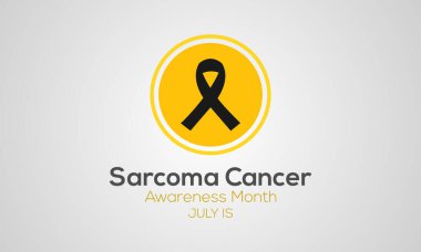 Sarkoma kanseri farkındalığı her yıl Temmuz ayında gözlemleniyor, Mesane Kanseri, Kemik Kanseri, geçmiş. Vektör illüstrasyonu.