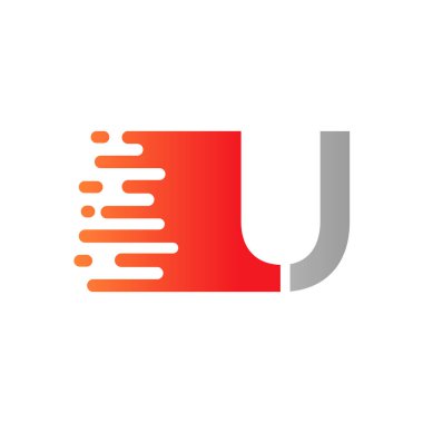 Soyut Nokta Harf U Logo Tasarımı. Noktalı U Harfi Tasarım Vektörü Vektör Şablonu İllüstrasyonu.