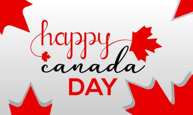 Kanada Günü Vektör İllüstrasyonu. Kutlama kartı, poster ve arkaplan tasarımlı afiş için Mutlu Kanada Bayramları Davetiye Tanıtımı..