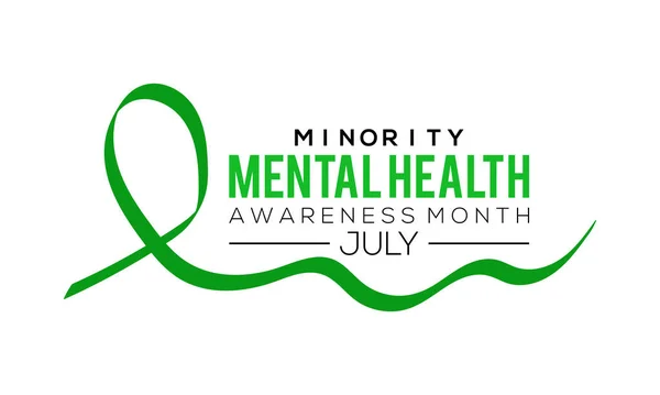 Minority mental health awareness month. National minority mental health awareness month of july. greeting card, poster with background. Vector illustration design.