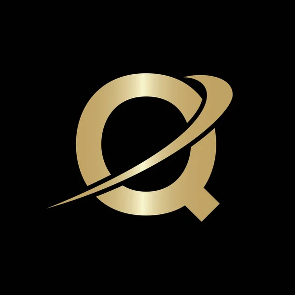 创意字母O标志设计向量模板 基于现代O标志设计的字母表业务标志型金黄色和黑色背景 — 图库矢量图片