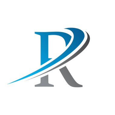 İlk harf R Logo Vektör Şablonu Modern ve Basit Tasarım. Soyut Harf R logosu Tasarımı