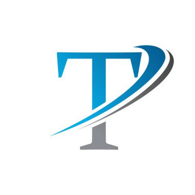 İlk harf T Logo Vektör Şablonu Modern ve Basit Tasarım. Soyut Harf T logosu Tasarımı