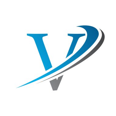 İlk harf V Logo Vektör Şablonu Modern ve Basit Tasarım. Soyut Harf V logosu Tasarımı