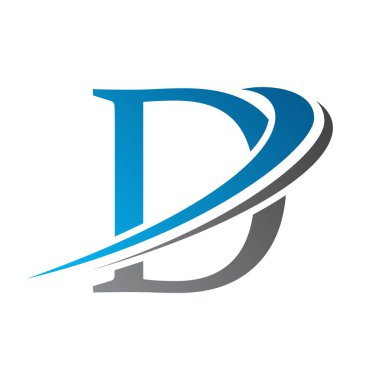 İlk harf D Logo Vektör Şablonu Modern ve Basit Tasarım. Soyut Harf D logo Tasarımı