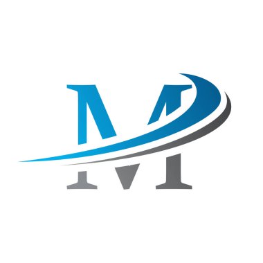İlk harf M Logo Vektör Şablonu Modern ve Basit Tasarım. Soyut Harf M logosu Tasarımı