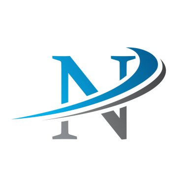 İlk harf N Logo Vektör Şablonu Modern ve Basit Tasarım. Soyut Harf N logosu Tasarımı
