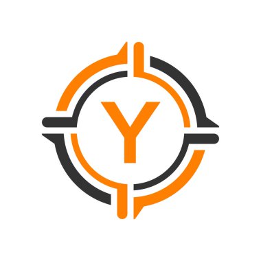 Y harfi logo tasarım vektör şablonu. Soyut Harf Y logosu Tasarımı