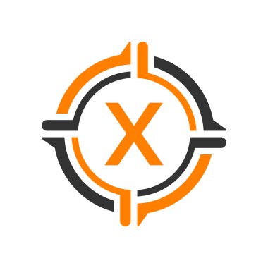 İlk X harfi Logo Tasarım Şablonu. Soyut Harf X logosu Tasarımı