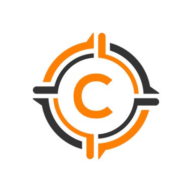 C harfi logo tasarım vektör şablonu. Soyut Harf C logo Tasarımı