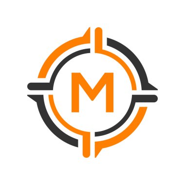 M harfi Logo Tasarım Şablonu. Soyut Harf M logosu Tasarımı